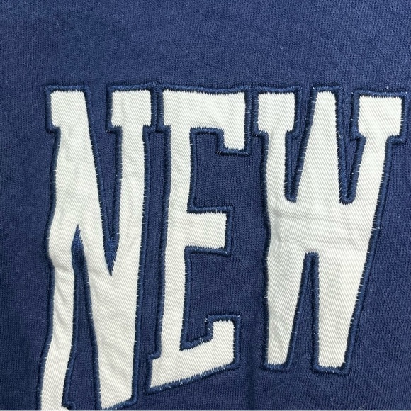 Zara New York 1988 Fleece Sweatshirt Womens Medium Blue Green Red Embroidered - Picture 8 of 11